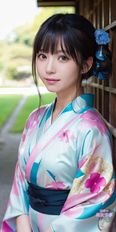 着物を着た日本人女性のリアルな写真